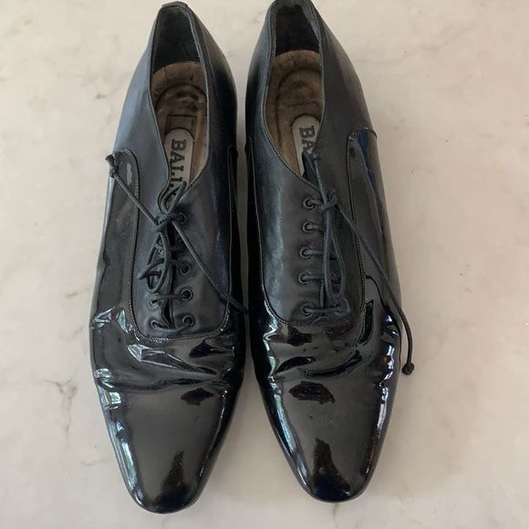 🌈 3$/20 Vintage Bally Black patent leather lace up Oxford shoes - Picture 4 of 9